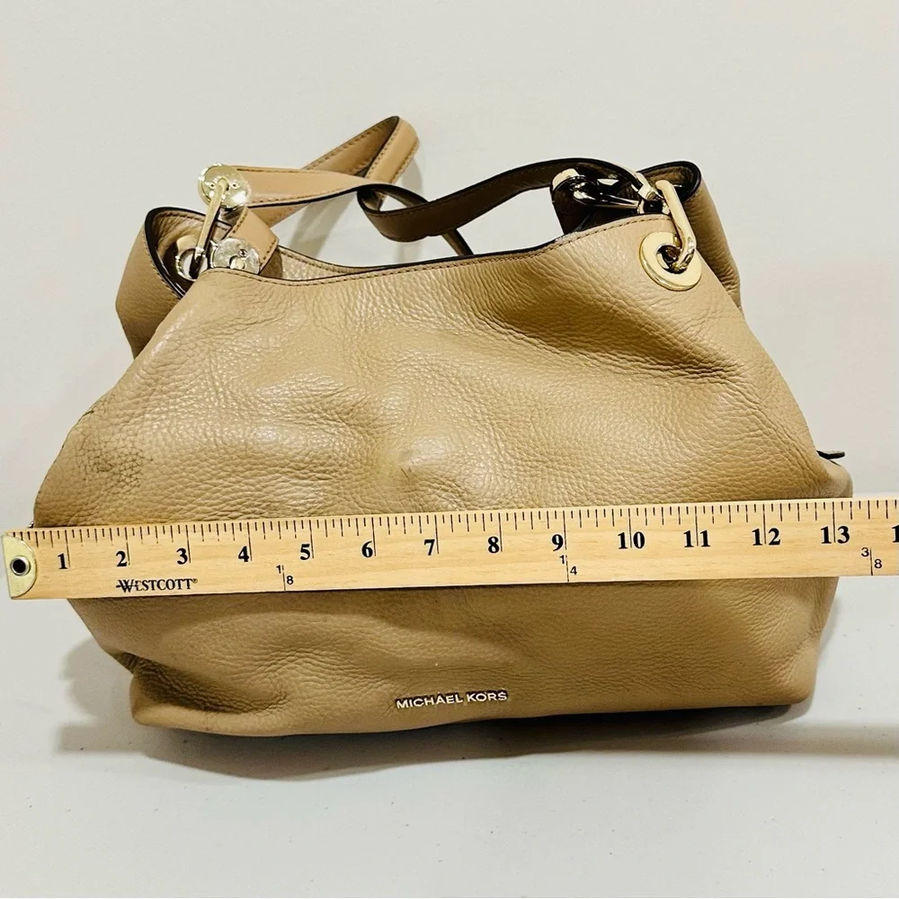 MICHAEL‎ KORS Shoulder Bag Leather 3-Section Gold Chain Leather Straps Purse